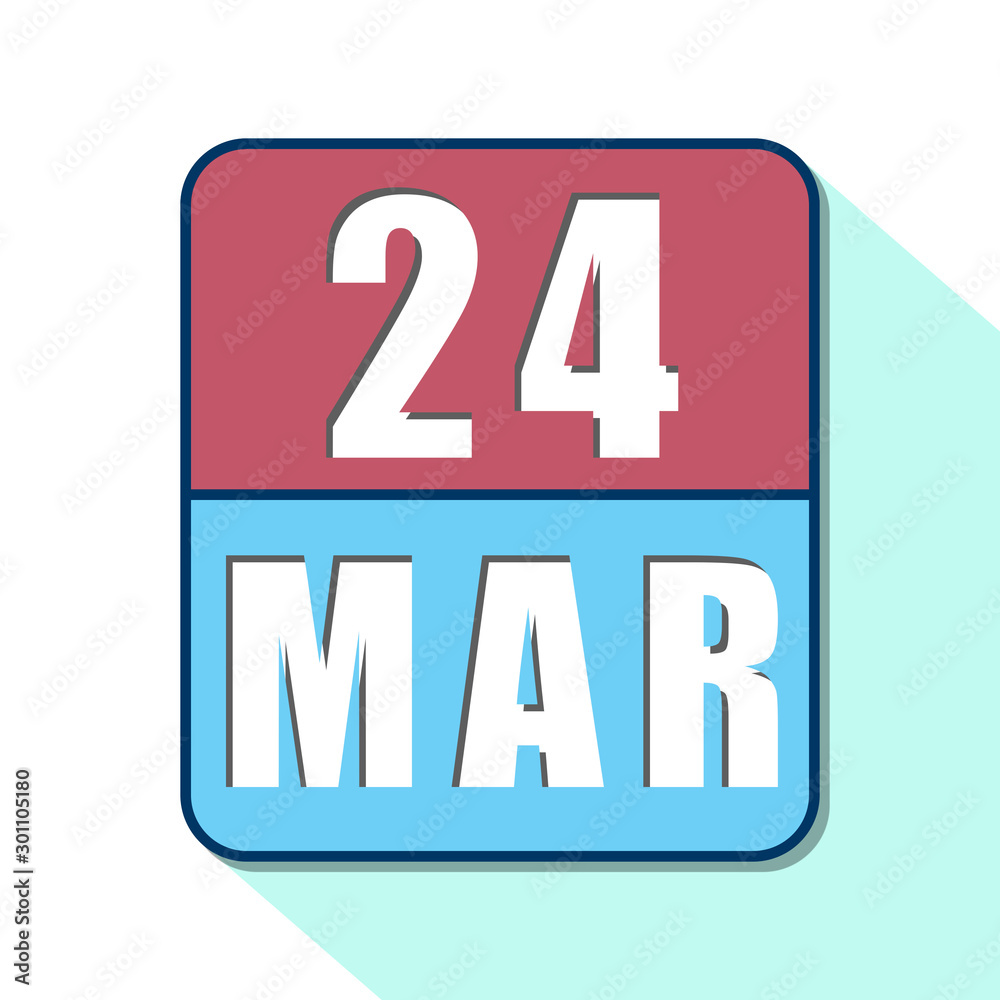 march 24th. Day 24 of month,Simple calendar icon on white background. Planning. Time management. Set of calendar icons for web design. spring month, day of the year concept march 24th. Day 24 of month,Simple calendar icon on white background. Planning. Time management. Set of calendar icons for web design. spring month, day of the year concept