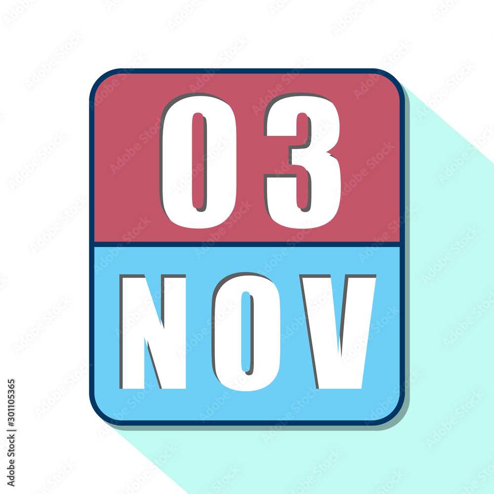 november 3rd. Day 3 of month,Simple calendar icon on white background. Planning. Time management. Set of calendar icons for web design. autumn month, day of the year concept november 3rd. Day 3 of month,Simple calendar icon on white background. Planning. Time management. Set of calendar icons for web design. autumn month, day of the year concept