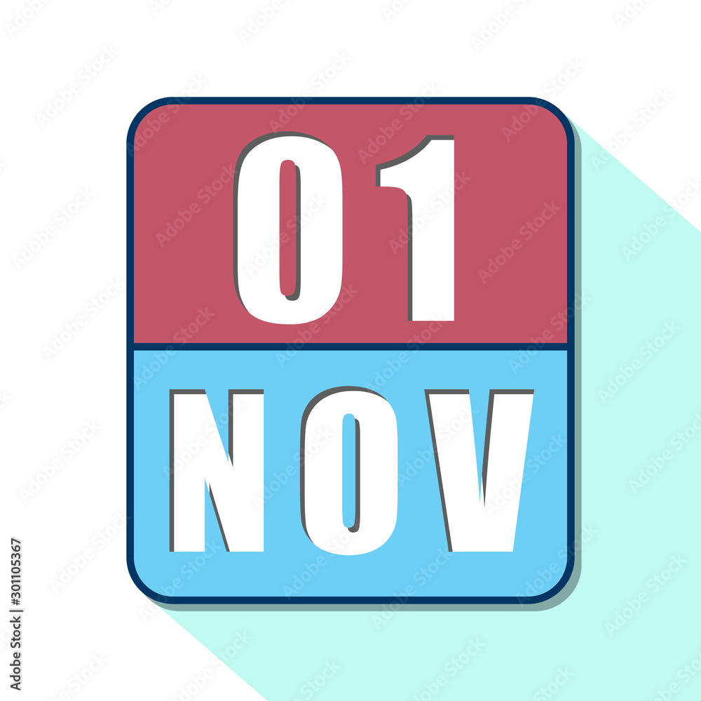 november 1st. Day 1 of month, Simple calendar icon on white background. Planning. Time management. Set of calendar icons for web design. autumn month, day of the year concept november 1st. Day 1 of month, Simple calendar icon on white background. Planning. Time management. Set of calendar icons for web design. autumn month, day of the year concept