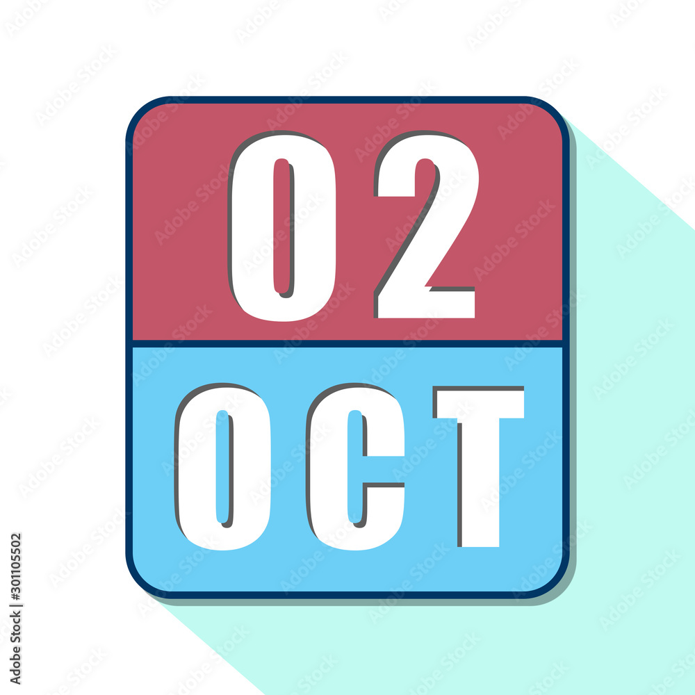 october 2nd. Day 2 of month,Simple calendar icon on white background. Planning. Time management. Set of calendar icons for web design. autumn month, day of the year concept october 2nd. Day 2 of month,Simple calendar icon on white background. Planning. Time management. Set of calendar icons for web design. autumn month, day of the year concept