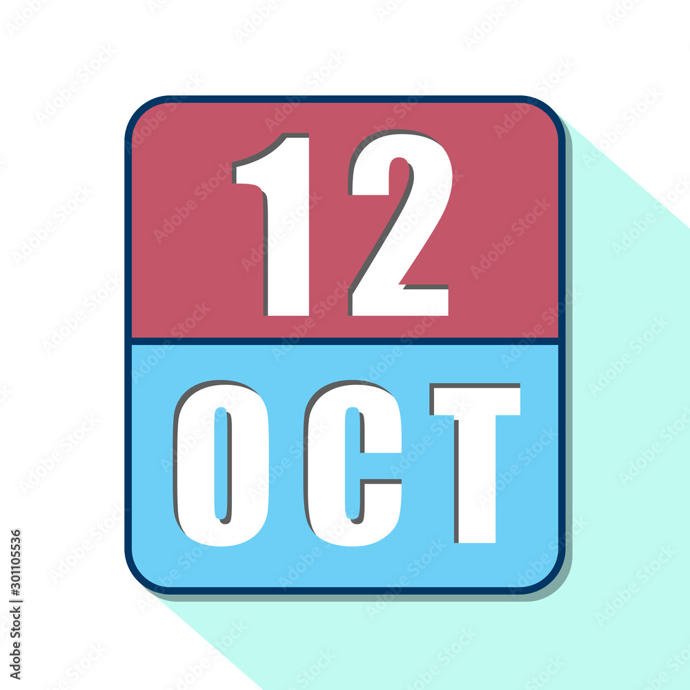 october 12th. Day 12 of month,Simple calendar icon on white background. Planning. Time management. Set of calendar icons for web design. autumn month, day of the year concept october 12th. Day 12 of month,Simple calendar icon on white background. Planning. Time management. Set of calendar icons for web design. autumn month, day of the year concept