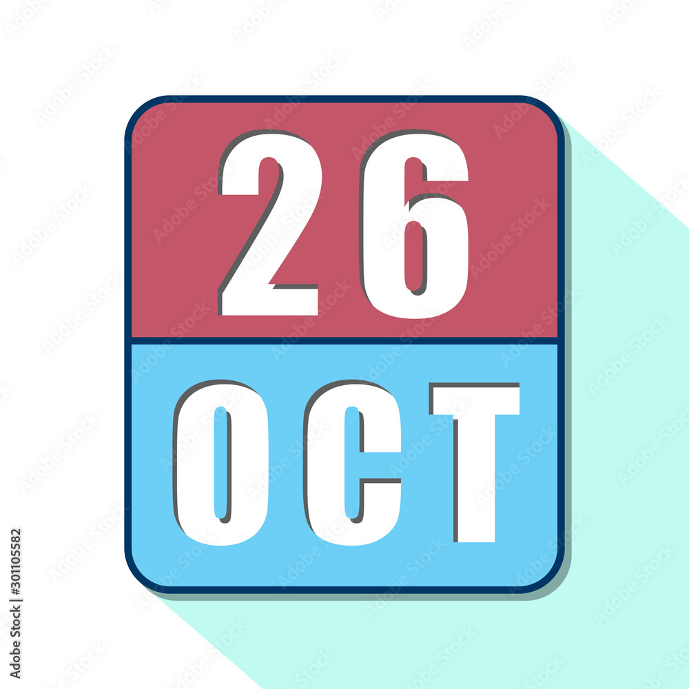 october 26th. Day 26 of month,Simple calendar icon on white background. Planning. Time management. Set of calendar icons for web design. autumn month, day of the year concept october 26th. Day 26 of month,Simple calendar icon on white background. Planning. Time management. Set of calendar icons for web design. autumn month, day of the year concept