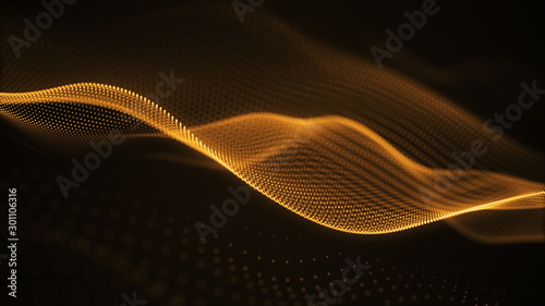particle luxury gold abstract background wavy movement for happy new year and merry christmas festive season
