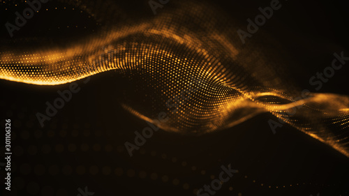 particle luxury gold abstract background wavy movement for happy new year and merry christmas festive season