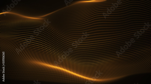 Canvastavla particle luxury gold abstract background wavy movement for happy new year and me