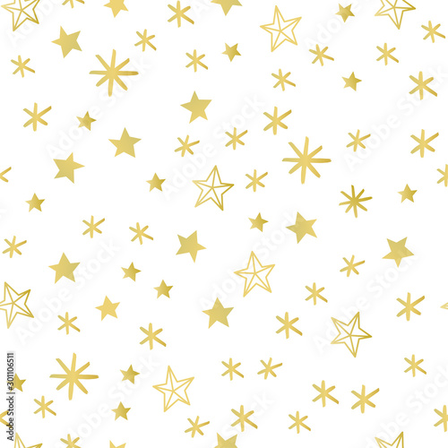 Vector seamless pattern with doodle stars