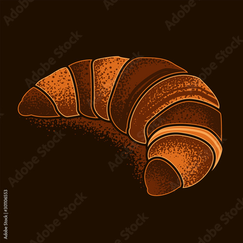 Original vector illustration in a retro style of croissants.