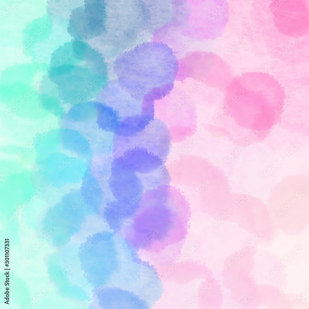 abstract round circles lavender, pastel pink and baby blue background with space for text or image
