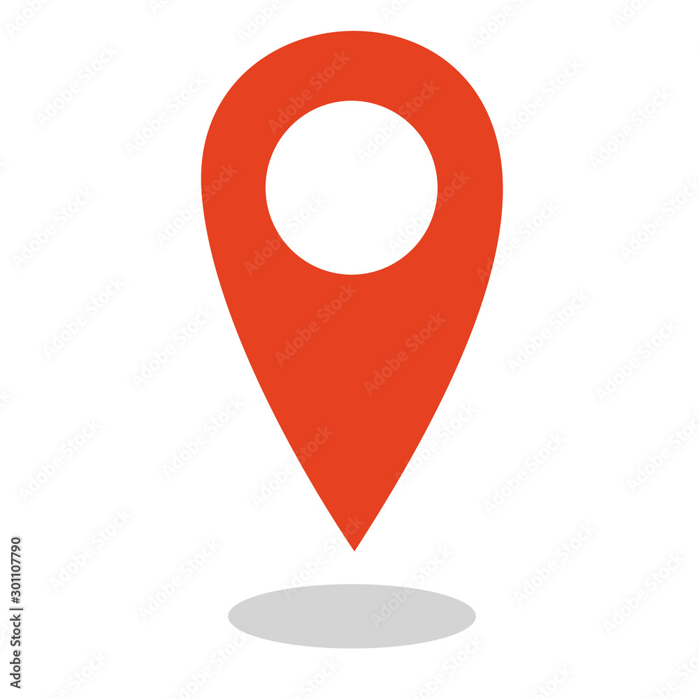 Pinpoint isolated icon. Pin point sign. Pin lokator icon  illustration template. Pinpoint symbol for website, gps navigator, apps, business card. - obrazy, fototapety, plakaty 