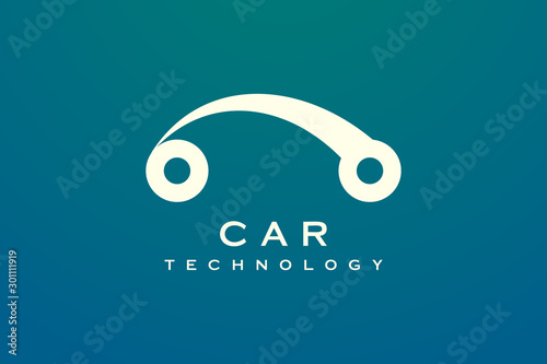 Minimalist and elegant car design in gold. Car vector design with style technology
