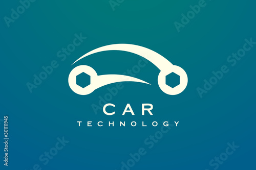 Minimalist and elegant car design in gold. Car vector design with style technology
