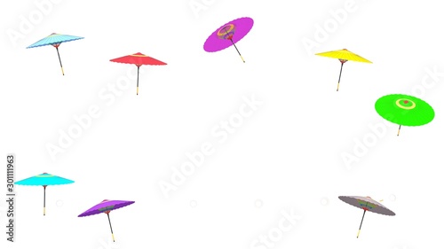 カラフルな和傘