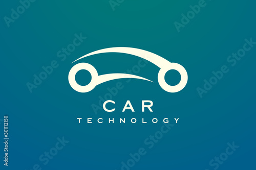 Minimalist and elegant car design in gold. Car vector design with style technology