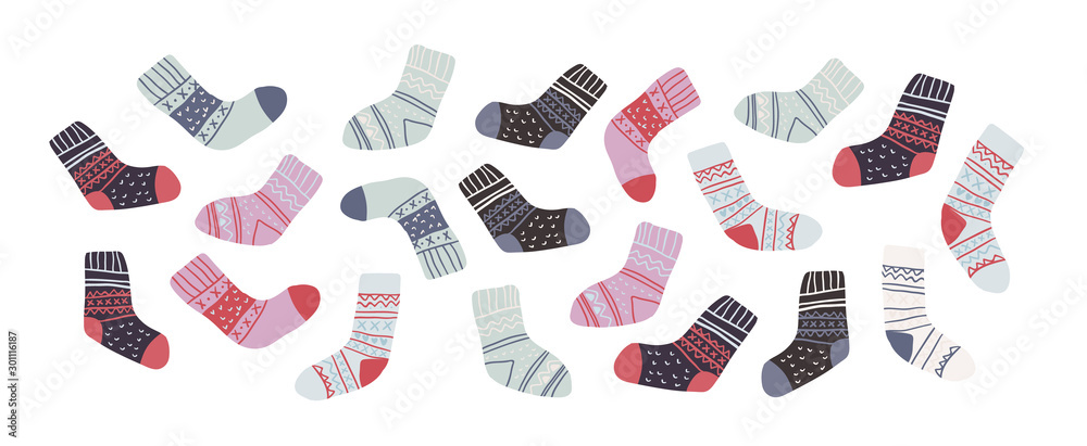 set of cute colorful socks in scandinavian style set of cute colorful socks in scandinavian style