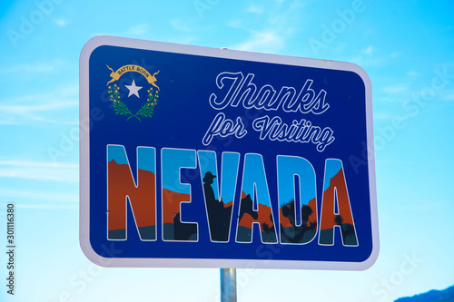 State border, welcome to Nevada