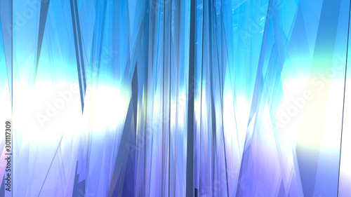 Tech tech triangle crystal background. 3d illustration  3d rendering.