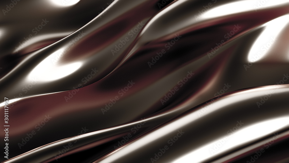 Fototapeta premium Luksusowe tło z metalową tkaniną draperii. Ilustracja, renderowanie 3d.