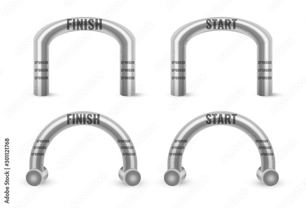 Inflatable Arch Set Isolated Vector. Place For Sponsors Advertising. Archway, Suitable For Sport Event. Marathon Racing Concept. Vector Illustration. Inflatable Arch Set Isolated Vector. Place For Sponsors Advertising. Archway, Suitable For Sport Event. Marathon Racing Concept. Vector Illustration.