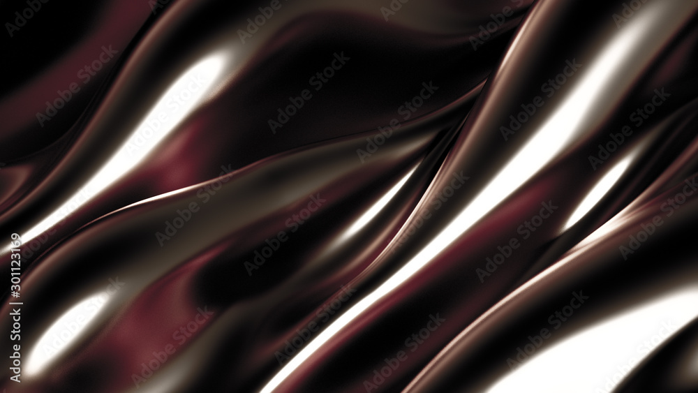 Luxury background with metal drapery fabric. 3d illustration, 3d rendering.