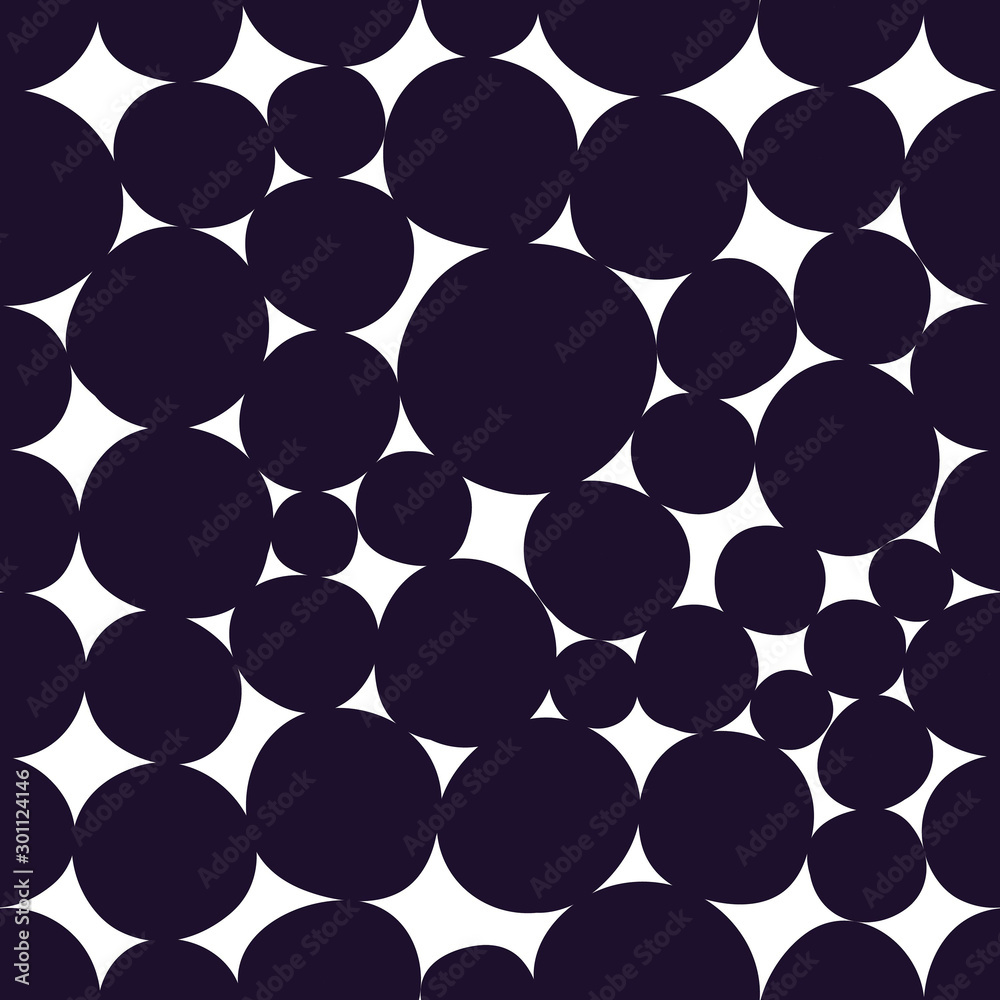 Decorative abstract polka dots in the style of the 60s. Cheerful polka dot vector seamless pattern. Can be used in textile industry, paper, background, scrapbooking. Decorative abstract polka dots in the style of the 60s. Cheerful polka dot vector seamless pattern. Can be used in textile industry, paper, background, scrapbooking.