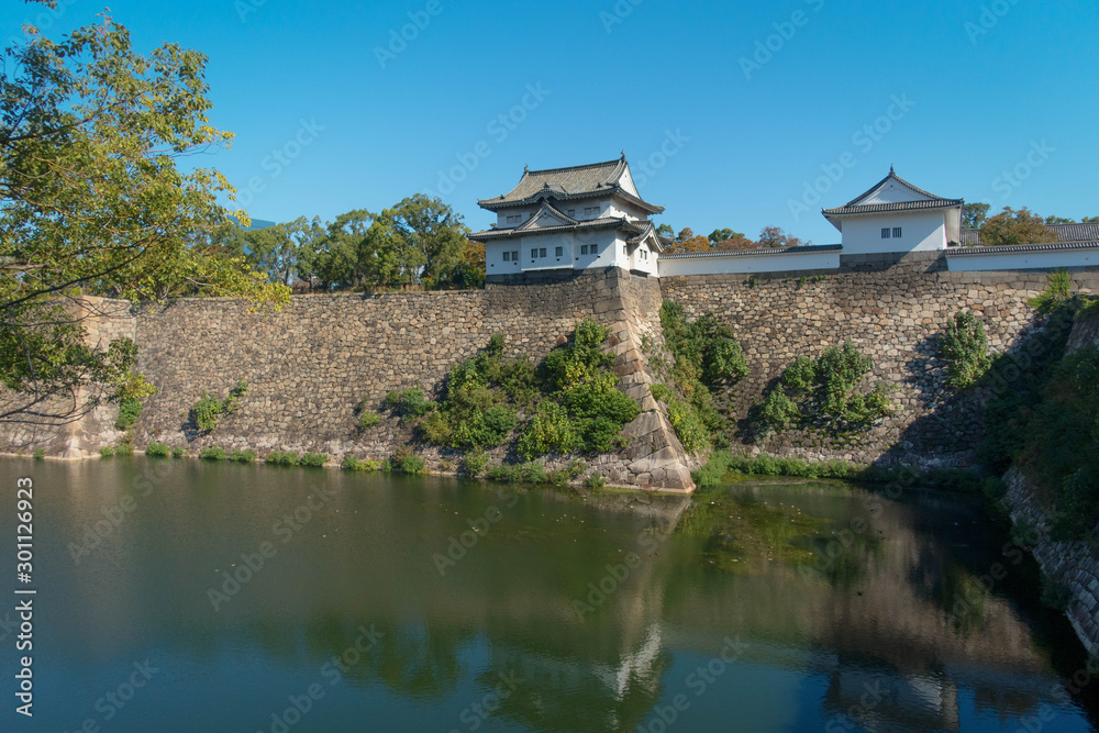 大阪城の千貫櫓と多聞櫓と西外堀