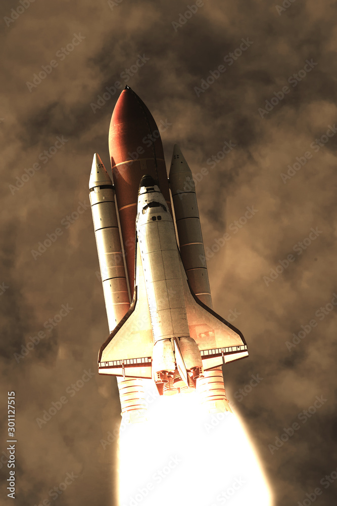 Flying rocket. Rocket launch. The elements of this image furnished by NASA. Flying rocket. Rocket launch. The elements of this image furnished by NASA.