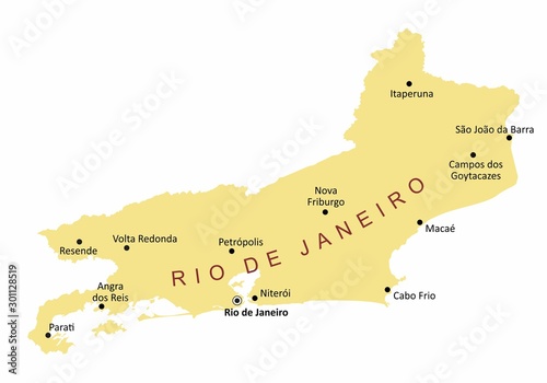 Rio de Janeiro State cities map