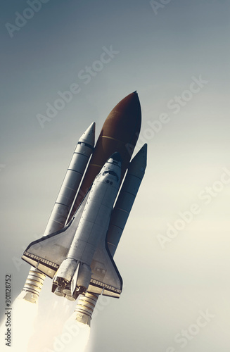 Rocket launch into dramatic sky. The elements of this image furnished by NASA.