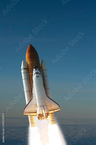 Fototapeta Naklejka Na Ścianę i Meble -  Liftoff of the rocket. The elements of this image furnished by NASA.