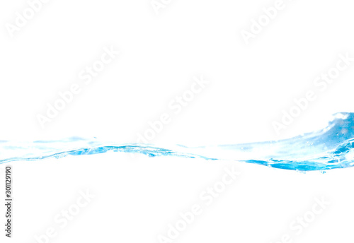 Water splash and drop on white background