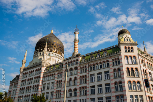 DRESDEN, GERMANY: The Yenidze building in Dresden, Yenidze is the name of a former cigarette factory building which borrows design elements from mosques. photo