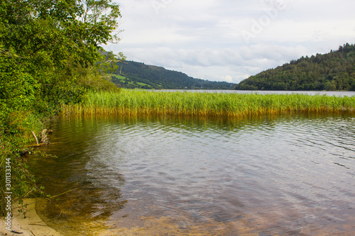 A view of Glencar Lake in County Sligo Ireland on a cloudy day