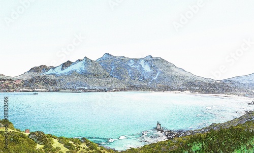 Seascape with Hout Bay and Mountains