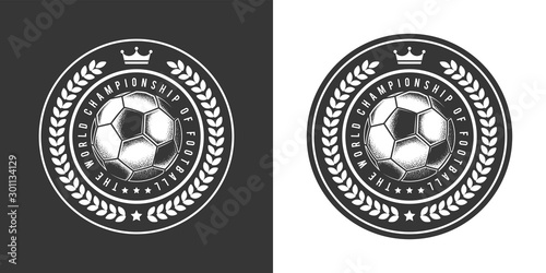 Original monochrome vector logo of the football club in retro style