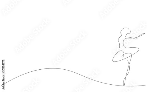 Dekoracja na wymiar  ballerina-silhouette-continuous-line-drawing-vector-illustration