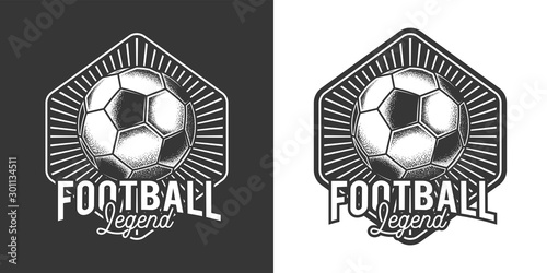 Original monochrome vector logo of the football club in retro style