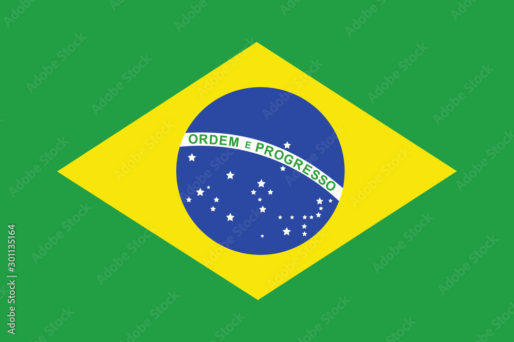 Obraz premium Brazil national flag vector illustration