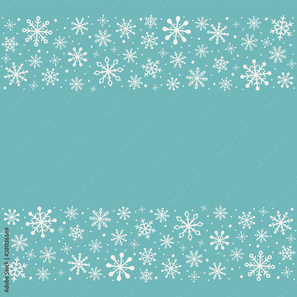 Christmas background with snowflakes. Xmas ornament. Vector