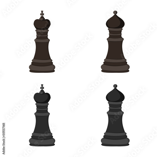 Vector illustration of checkmate and thin logo. Set of checkmate and target stock symbol for web.