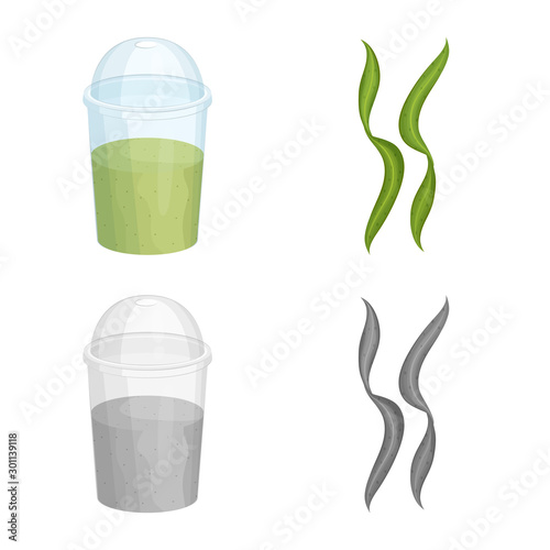 Isolated object of protein and sea icon. Collection of protein and natural stock symbol for web.