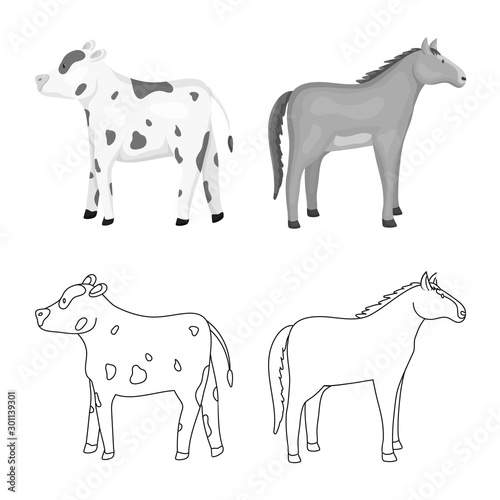 Vector design of breeding and kitchen icon. Set of breeding and organic stock symbol for web.
