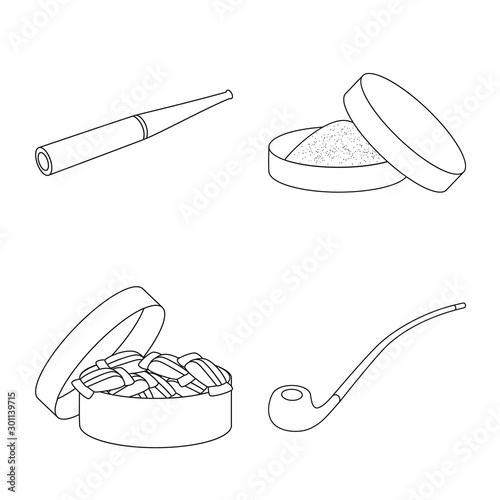 Isolated object of health and nicotine sign. Set of health and statistics stock vector illustration.