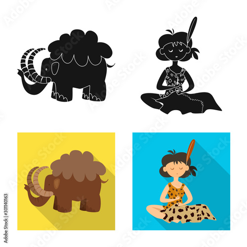 Vector design of evolution and prehistory icon. Collection of evolution and development stock vector illustration.