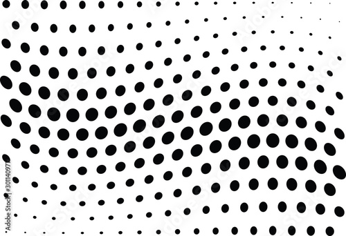 Abstract halftone wave dotted background. Halftone twisted grunge pattern, dot, circle.  Vector modern optical halftone pop art texture for poster, business card, cover, label mock-up, sticker layout