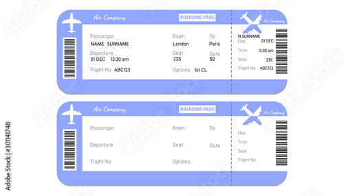 Airline boarding pass ticket