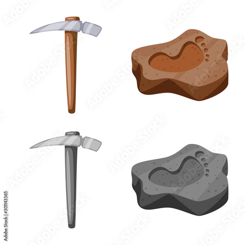 Vector illustration of story and items icon. Set of story and attributes stock vector illustration.