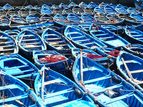 Fishing boats in the port of Essouira, Morocco photo