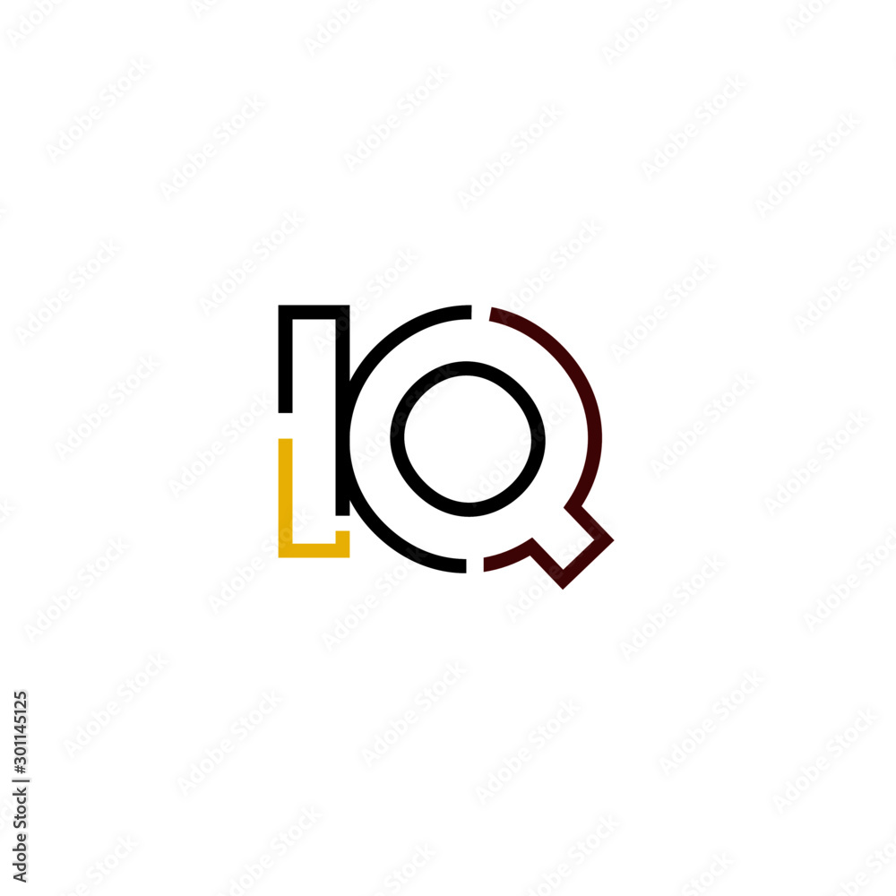 Letter IQ logo icon design template elements