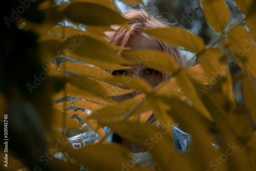 girl in foliage mystery mystical place