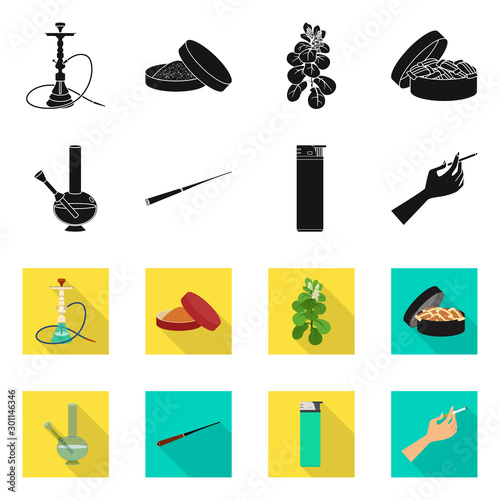 Vector illustration of refuse and stop icon. Collection of refuse and habit vector icon for stock.